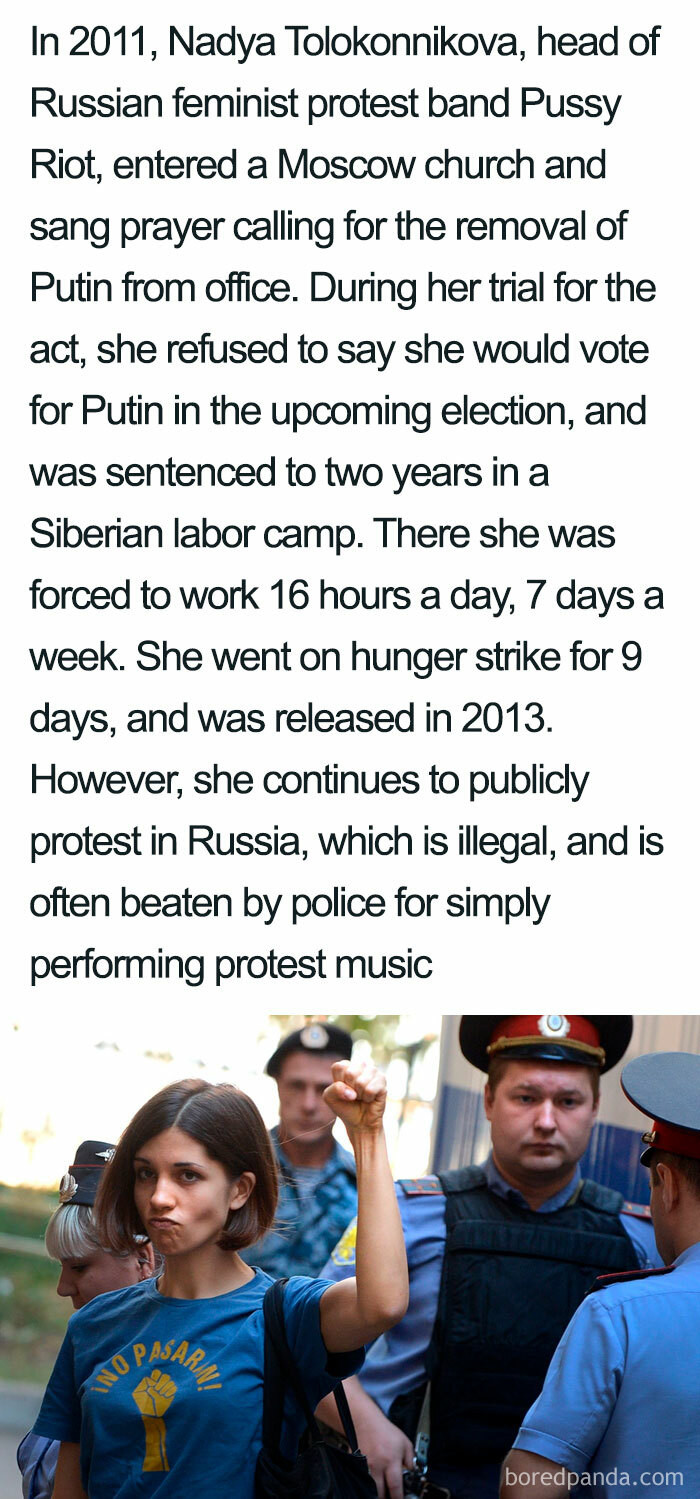 38. Nadya Tolokonnikova Risks Her Life To Protest Authoritarianism In Russia