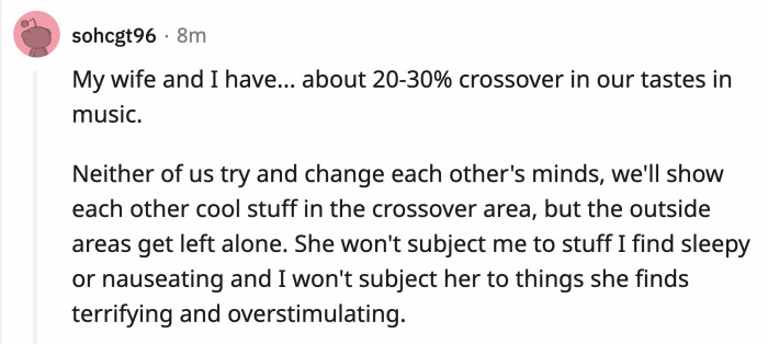 31. ...like this couple who values each other's taste in music