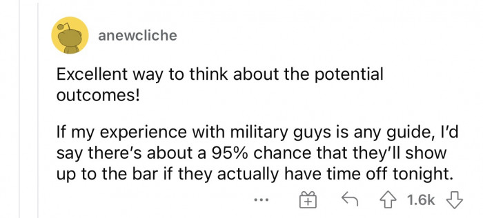 This person knows what’s up; they did actually show!