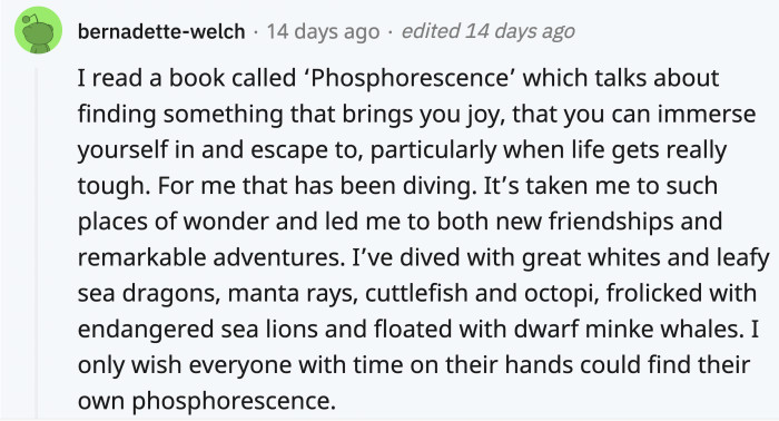 You might stumble upon it or take the time to find it, but discovering something important...