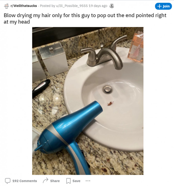 16. Among the worst things that could happen when blow-drying your hair.