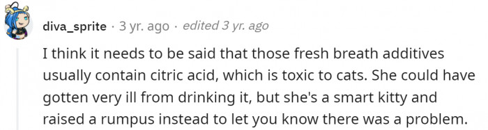 One Redditor made a good remark, and all cat owners should remember this: