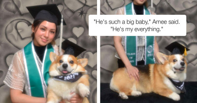 Student Wanted To Thank Her Dog For Helping Her Graduate, So She Had A Photo Shoot With Him