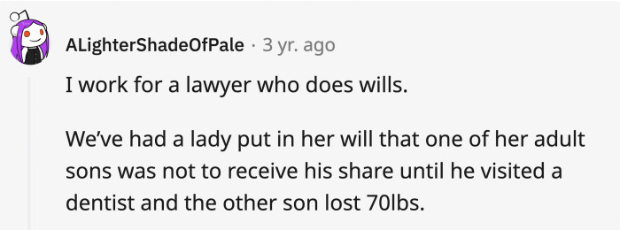 Multiple entries from someone who works for a lawyer who handles a lot of wills
