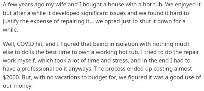 Jeremy_Q_Public was excited about his hot tub; probably his family was too. This is how it all started.