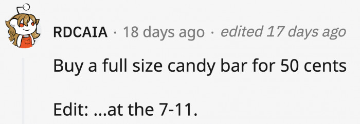 10. Cheaper candy bars.