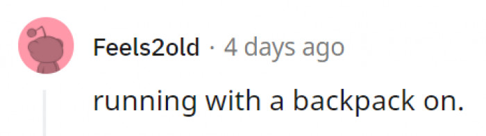 8. The backpack just goes left, right, left, right, left, right.