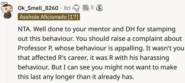 Professor P needs a rude awakening like this redditor says