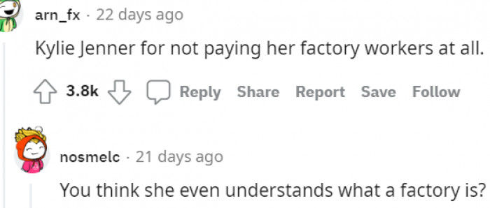 14. Kylie Jenner didn't pay her factory workers