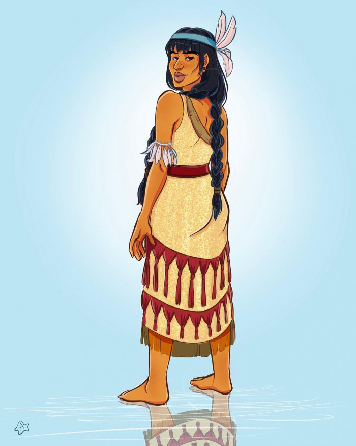 12. And here is the based off pictures of Pocahontas and the illustrations of the real Pocahontas