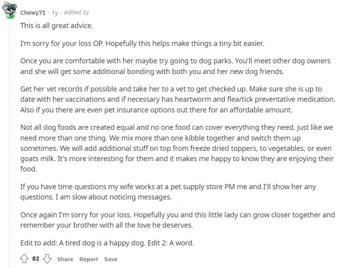 More advice and offering personal help if needed. Very sweet.