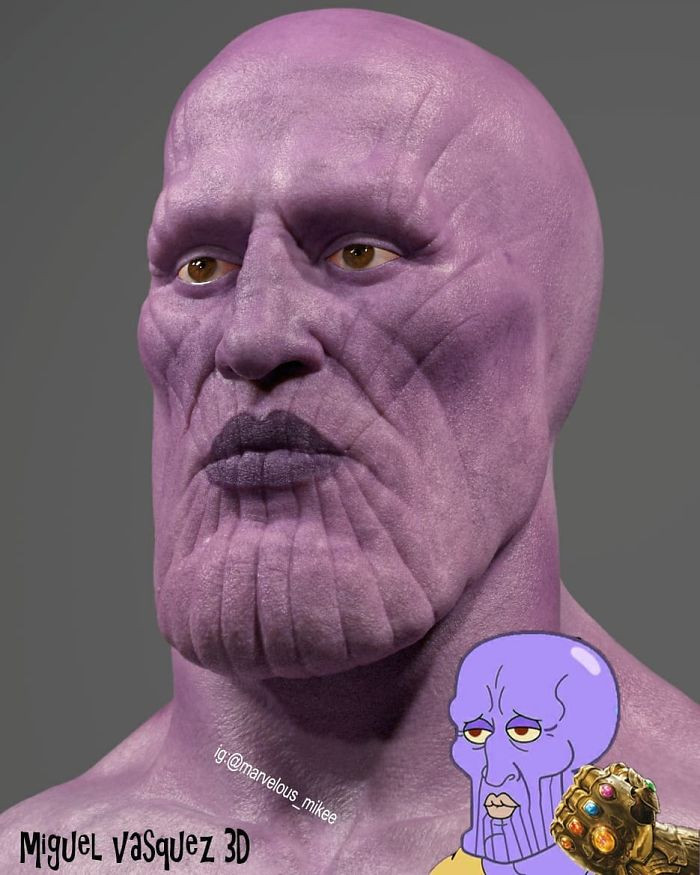 15. Thanos looking handsome as ever, but those purple lips! 