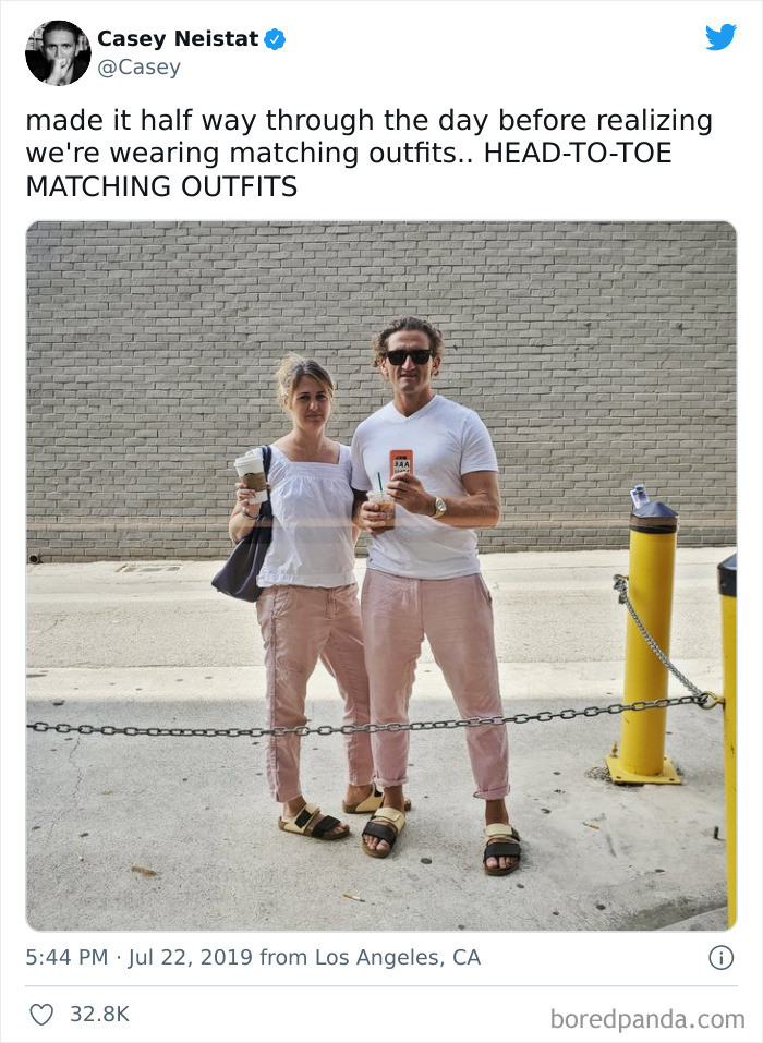 24. I didn't take a look at what my wife was wearing since this morning.