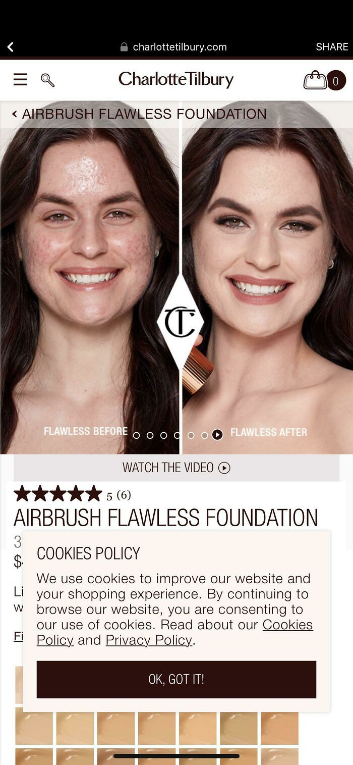 38. Finally, a makeup brand showing the transformation on a model with acne with no edit on the final picture