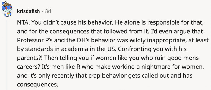 This commenter is enraged on behalf of OP...