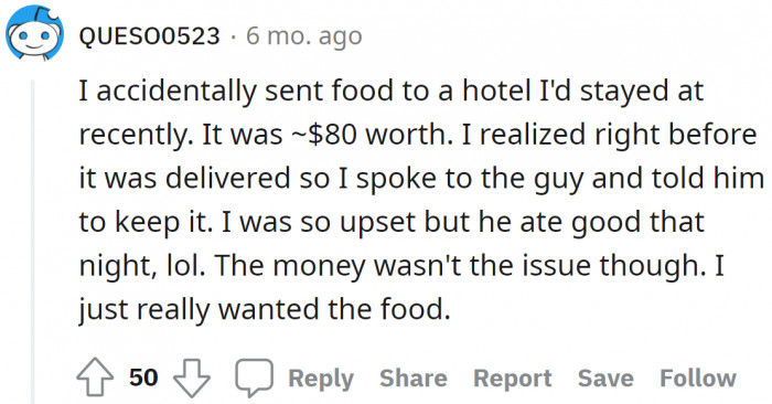 Others were just sharing about their experience with food delivery.
