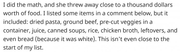 And she did some math...