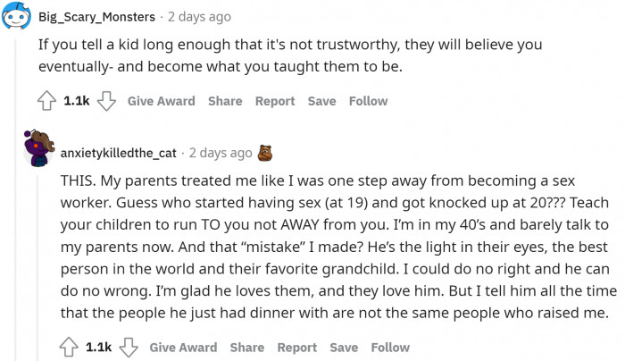 Children are vulnerable and often intimidated by their parents. Surprisingly, the daughter stood her ground here.