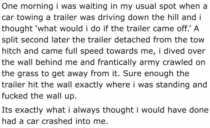 In the end, this person was able to prevent an accident.