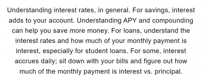 16. Educate yourself on how different interest rates work so you're not blindsided.
