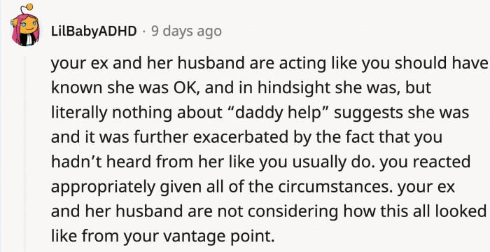 OP isn’t a mind reader to know that the detox is ongoing at his ex’s house.