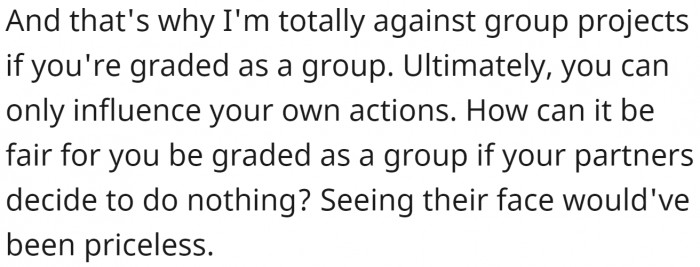 What's the point of a group project if most people would just go solo?