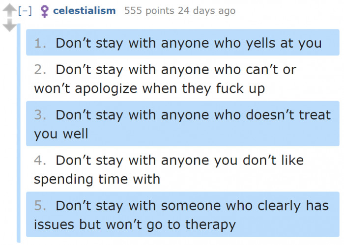 The don'ts of a relationship