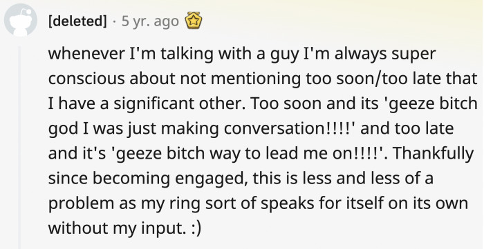 1. Timing when you can mention that you have a significant other