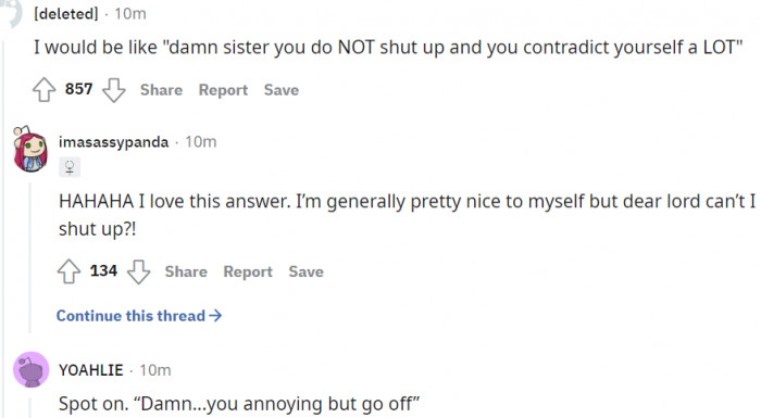 Speaking to one's self activated!