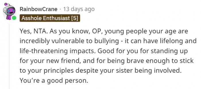 They were brave to have stuck to what they believe is right.