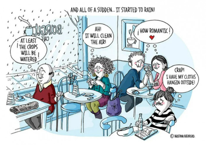 9. For some, rain is a blessing, but for girls, it's a pain when our clothes are drying outside.