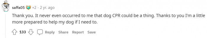 Others appreciated the information about dog CPR.