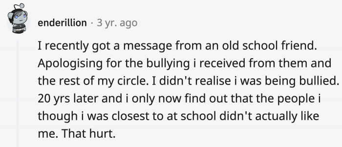 An unexpected confession turned out to be a hurtful realization