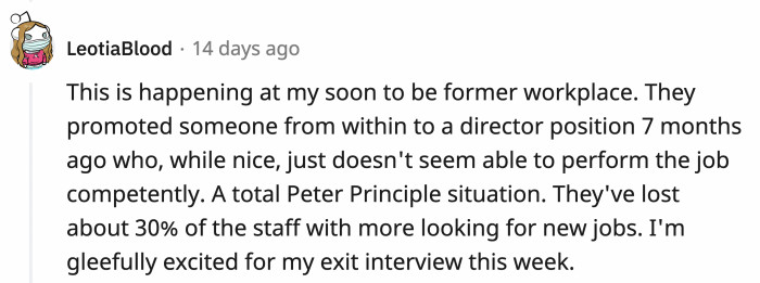 A similar story from one of the Redditors