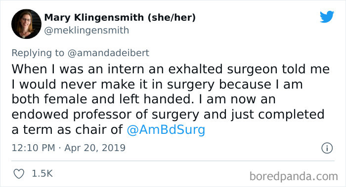 6. What's wrong with being female and left-handed?