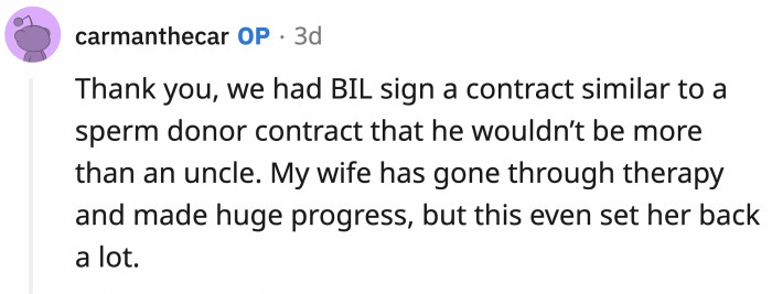 It's a good thing that OP's wife has professional support.