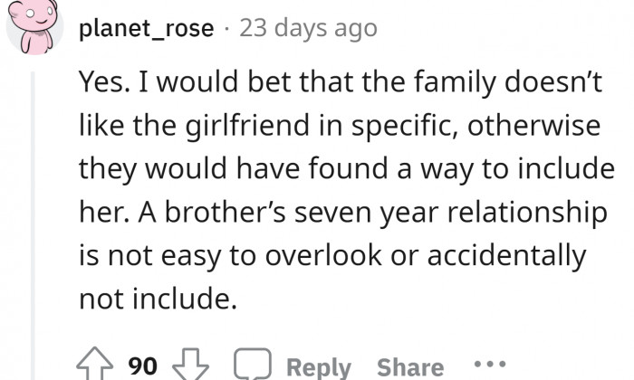 If they really wanted her to attend the wedding, they would have considered it.