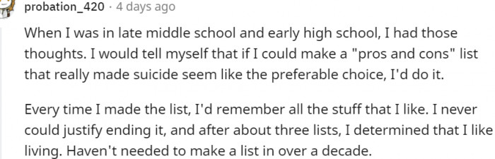 19. Making a list sounds interesting too