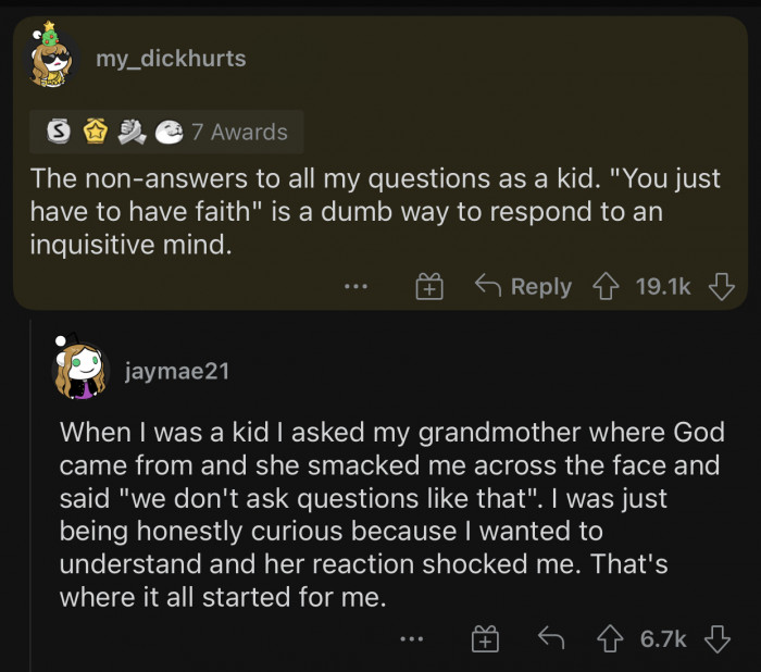 19. “Don’t ask questions like that.”