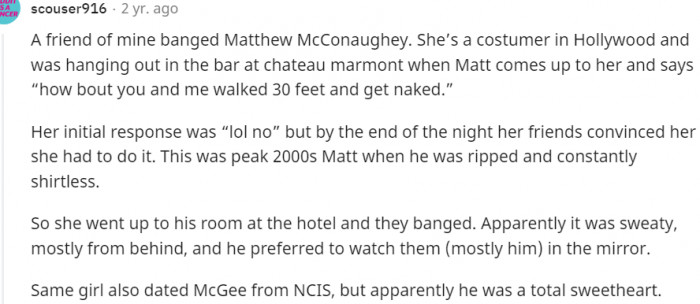 13. My friend with Matthew McConaughey and McGee from NCIS