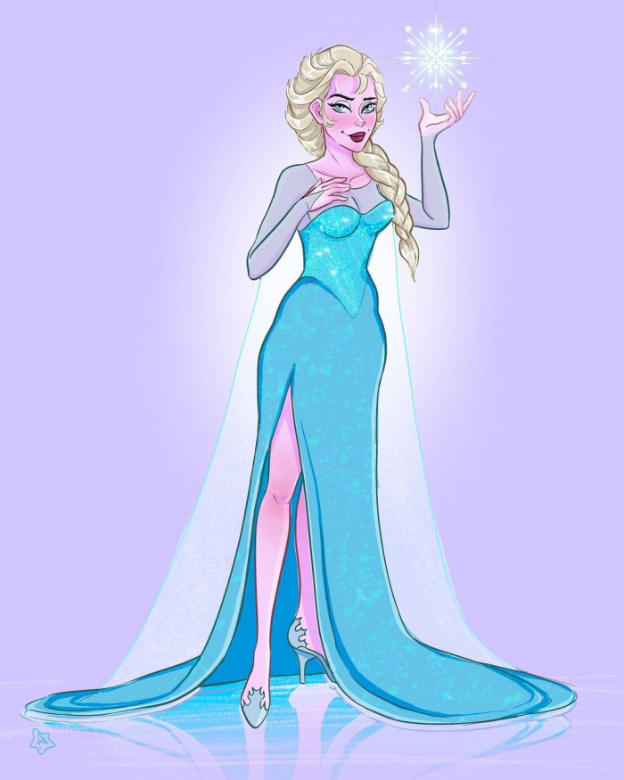 15. Here is Elsa from the movie Frozenwith hip dips