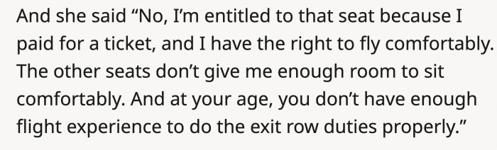 But the lady argued condescendingly