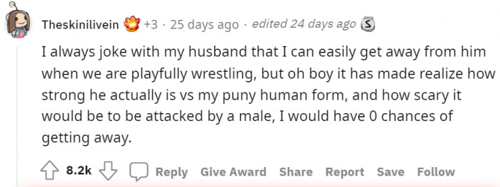 From this point of view, I guess his girlfriend felt threatened...