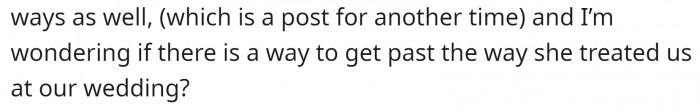 The mother-in-law, even now, is making the couple miserable.
