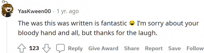 Another noticed his fantastic way of writing and found the story funny.