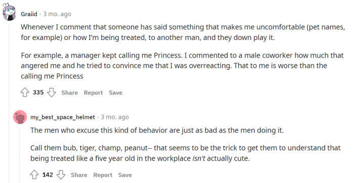 When they give women pet names.