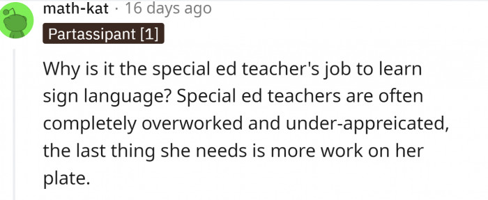 But many Redditors who understand the situation disagreed.