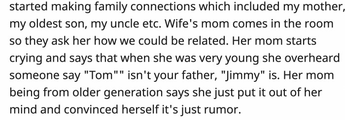 OP asked his mom if she had heard the same rumor that OP’s MIL knew, and after a moment, she said yes.