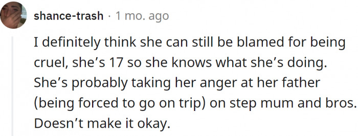 And she is old enough to understand some things.