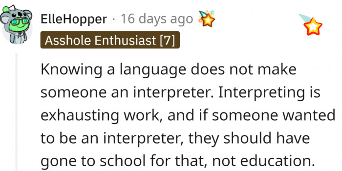 And knowing it doesn't make you an interpreter.